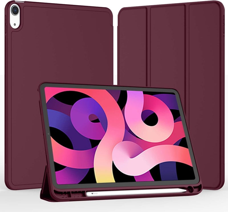 iMieet iPad Air 11 Inch Case M3(2025) / M2 (2024), iPad Air 5th/4th Generation Case 2022/2020 10.9 Inch with Pencil Holder,Trifold Stand Smart Case with Soft TPU Back(Wine) - Image 2