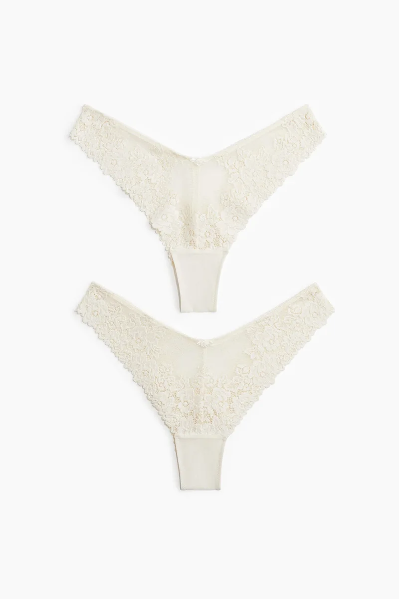 H&M 2-pack lace Brazilian briefs