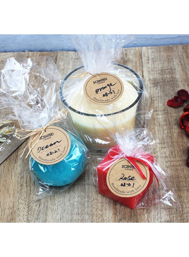 CandMak Candle Hang Tags, 160pcs 2" Diameter Handmade with Love Scented Candle Labels, Warning Labels for Candle Making - Image 4