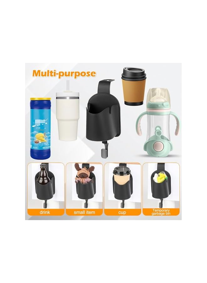 S-TOP Luxury Car Back Seat Organizer 3-in-1 with Universal Cup Holder, Phone Mount, and Headrest Hook, Durable Leather Storage Accessory for Vehicle Travel - Image 4