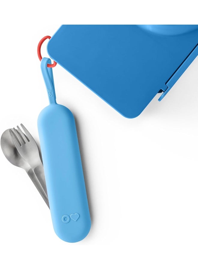 OMIE Box Travel Utensil Set | Fork and Spoon with Case for Easy Travel | Stainless Steel Fork and Spoon - Image 1