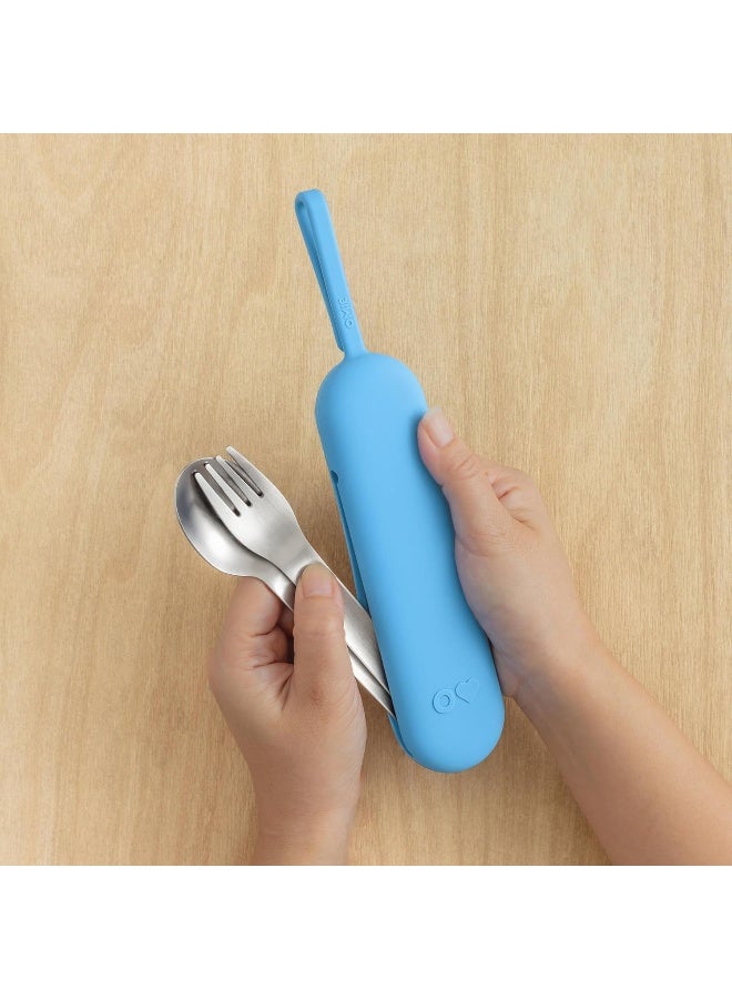 OMIE Box Travel Utensil Set | Fork and Spoon with Case for Easy Travel | Stainless Steel Fork and Spoon - Image 3