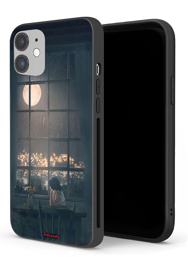 Tolwak Apple iPhone 12 mini Protective Case Looking At Moon Art - Image 1