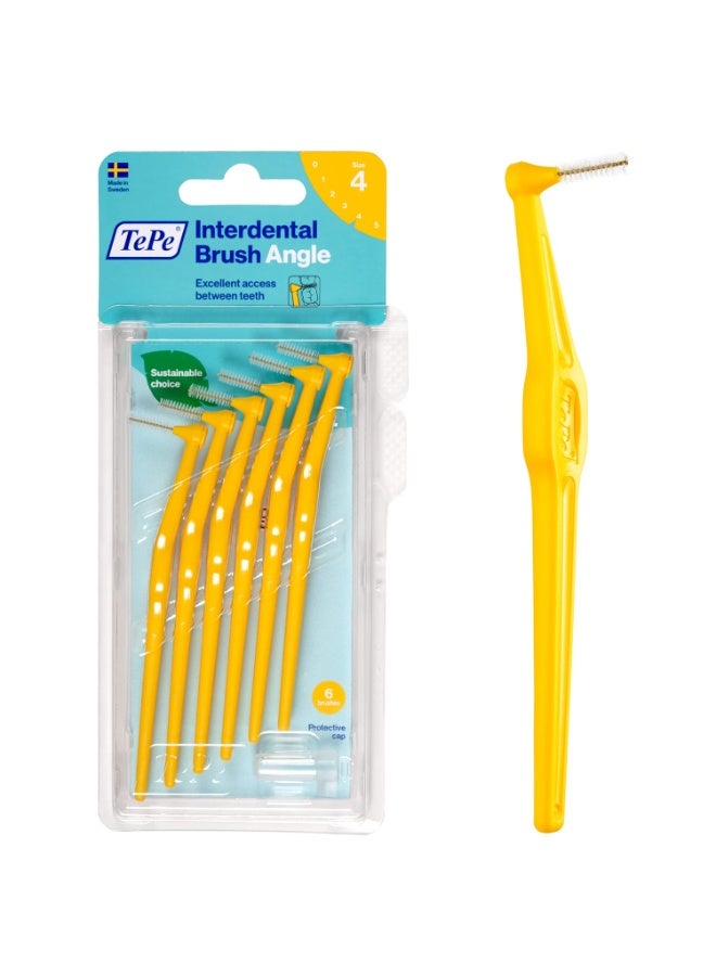 فرش interdental زاوية TePe 0.7 مم عبوة من 6 صفراء