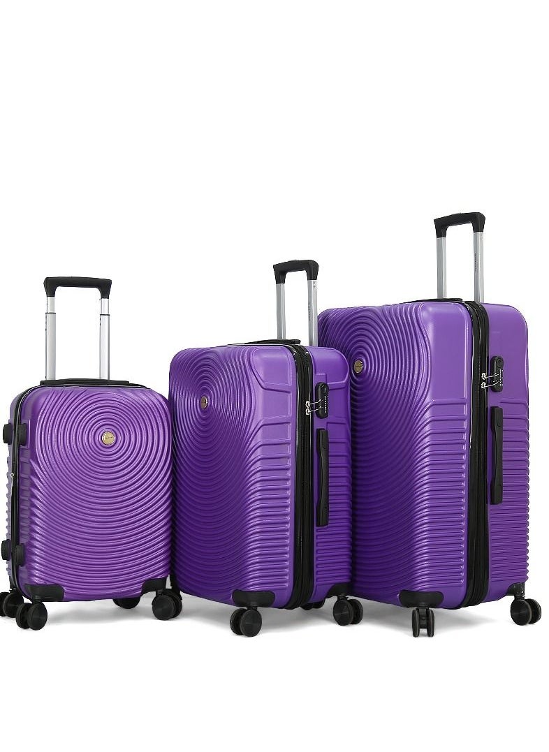 GIORDANO Giordano 3 piece hard trolley with TSA lock purple colour  - Image 1