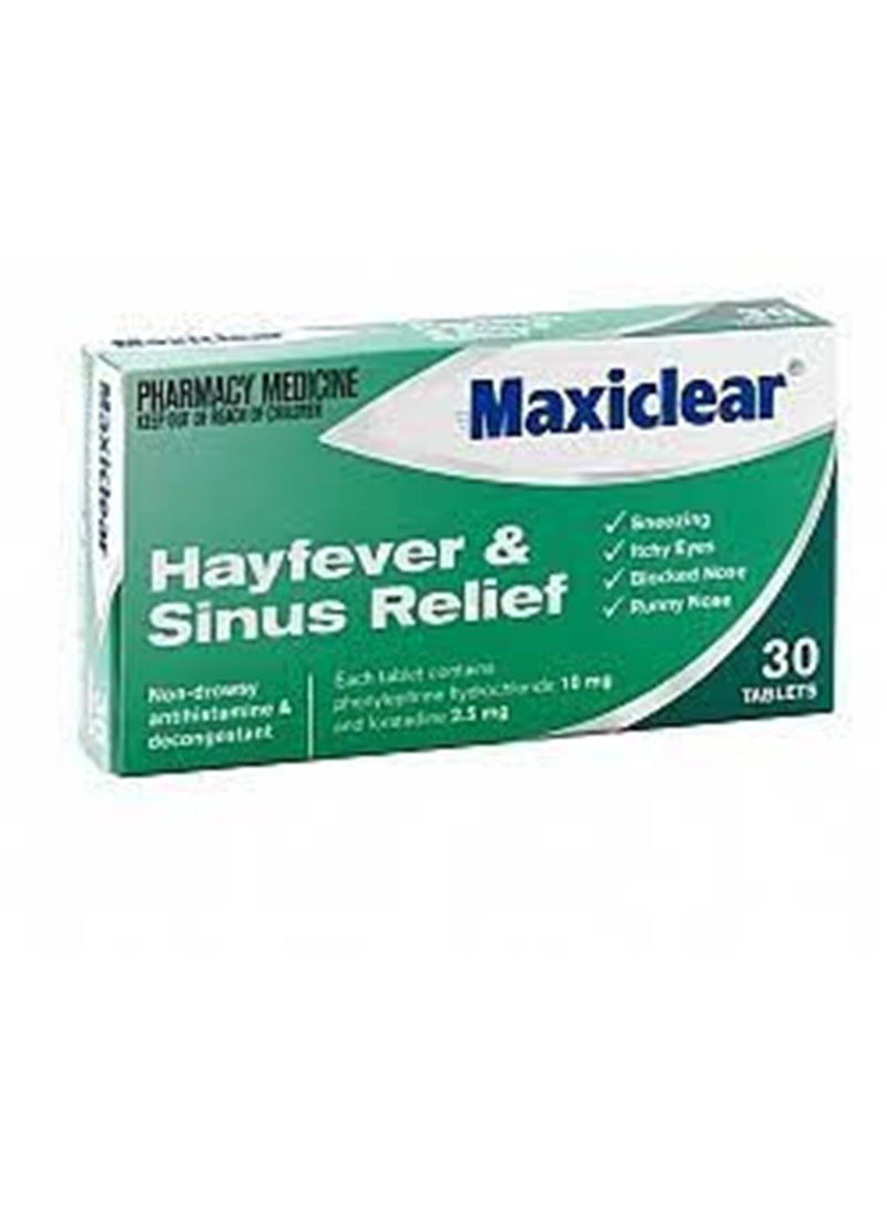 Maxiclear Hayfever & Sinus Relief Tablet -30 Pack