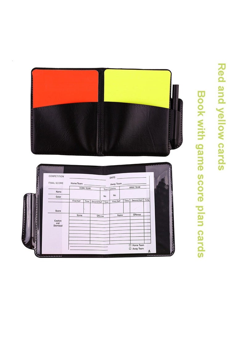 Generic Soccer Referee Flag Set ,Red Yellow Cards with Notebook and Pencil, Match Football Linesman Flags, Coach Referee Stainless Steel Whistles with Lanyard for Sports, Soccer, Basketball, Football - Image 3