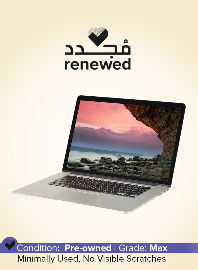 Renewed - MacBook Pro A1398 (2015) Laptop With 15-Inch Full HD Display, Core i7 Processor/Dual Core/16GB RAM/256GB SSD/macOS English Silver