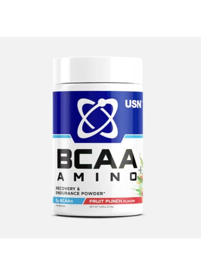 USN BCAA + Amino Fruit Punch 273g – Recovery & Endurance Amino Acid Formula, 30 Servings - Image 1