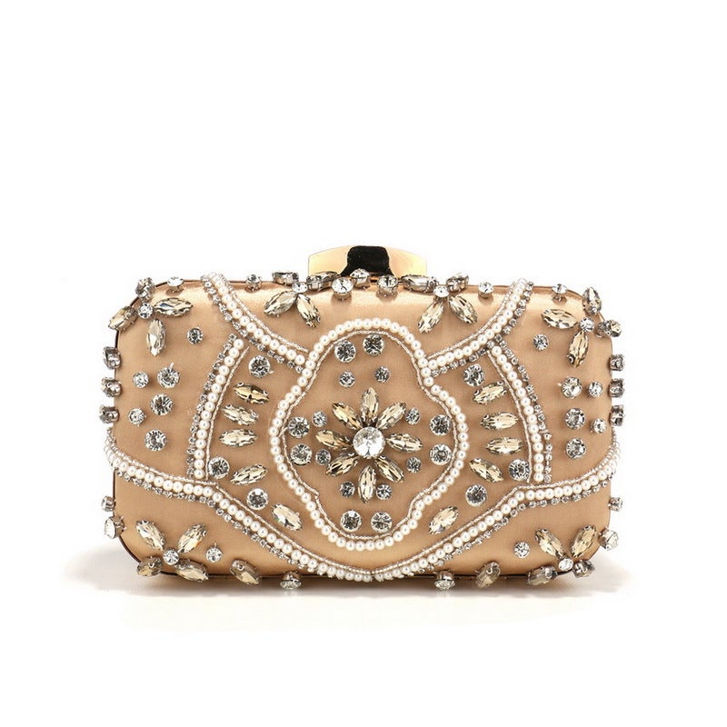 Fashion heavy handmade beaded bag dinner bag Womens European and American party banquet clutch all-match dress evening bag Customized consultation