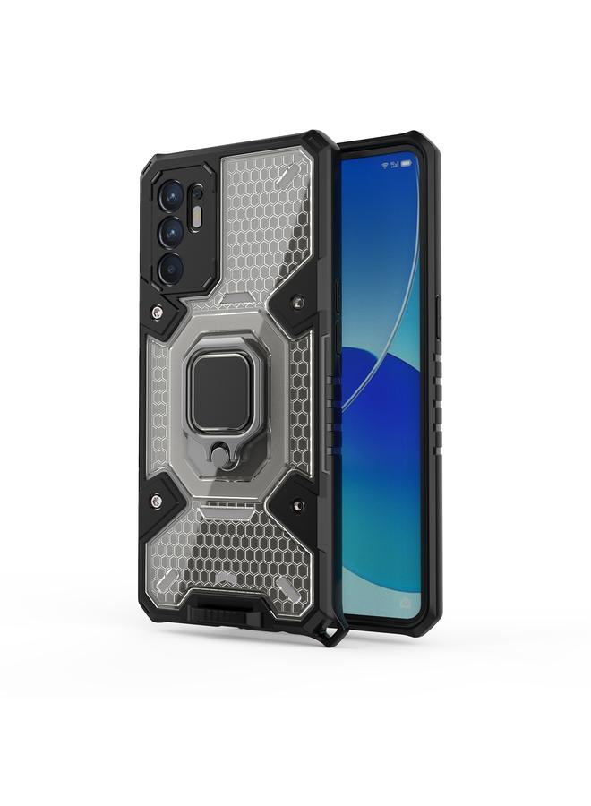 اس-توب جراب لهاتف OPPO Reno6 4G إصدار عالمي من Space PC + جراب واقٍ بحلقة من مادة TPU - Image 2