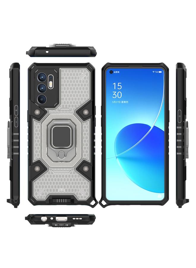 اس-توب جراب لهاتف OPPO Reno6 4G إصدار عالمي من Space PC + جراب واقٍ بحلقة من مادة TPU - Image 3