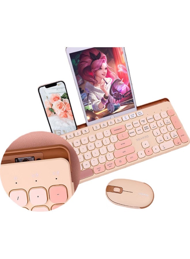 Dearmo Mk8900 Wireless Keyboard And Mouse Combo, Bluetooth Dual-Mode With Built-In Lithium Battery, For Laptop And Desktop Computers, Jinkai - Image 2