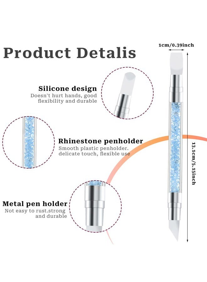 Sliverdew 5Pcs Nail Art Sculpture Pen Dual Tipped Silicone Nail Tools Nail Art Acrylic Pen Silicone Brushes for Resin Nail Art Tools for Design Nail Foil Carving Drawing Effect Shaping Drawing - Image 2