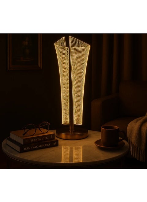مصباح أو ابجورة (طاولة) LED الأكريليك بقاعدة ذهبية متينة، يعمل بالكهرباء، ومتوفرة بثلاثة ألوان رائعة سهلة التبديل، بينما يُضفي حامل القاعدة المعدني الذهبي لمسةً من الأناقة، مثالية لأي غرفة، سواءً كانت غرفة المعيشة أو غرفة النوم أو طاولة الدراسة، المقاس: 36سم، الوزن: ٩٠٠ غرام، وبقوة كهربائية 15واط.