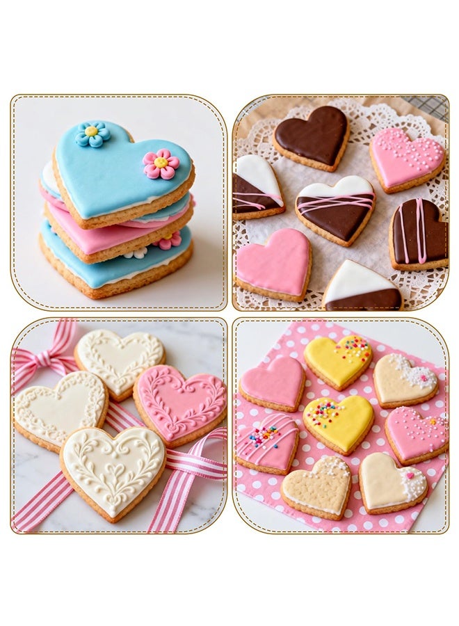 5 Pcs Heart Shaped Stainless Steel Cookie Cutters Set, Biscuit Mold Sandwich Cutter for Baking, Ideal for Valentine's Day Fondant Pastry Holiday Birthday Parties - Image 4
