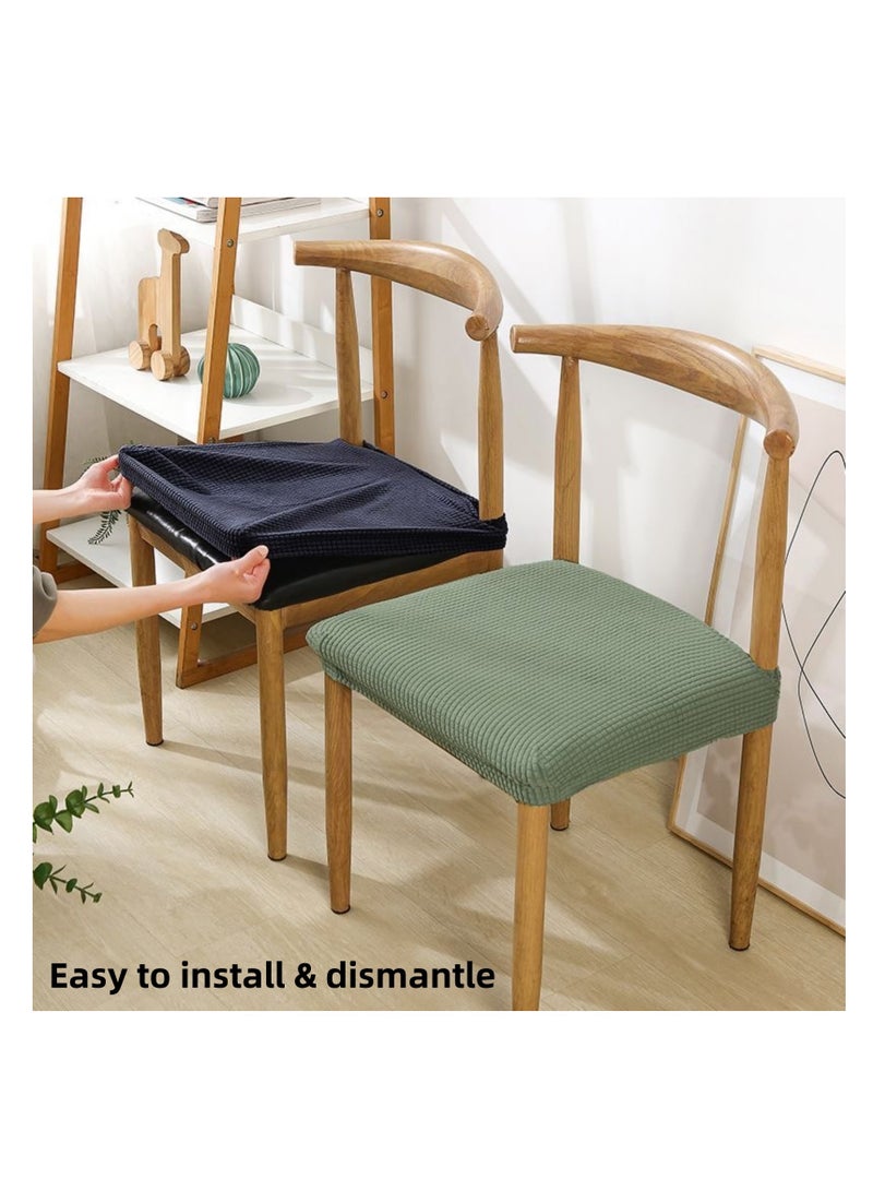 نوفولان مجموعة من 4 قطع من أغطية وسائد مقاعد الكراسي، غطاء كرسي منزلي مرن قابل للتمدد، غطاء كرسي طاولة طعام عالمي، غطاء كرسي دوار للمكتب، غطاء وسادة مرن قابل للتمدد (رمادي فاتح) - Image 3