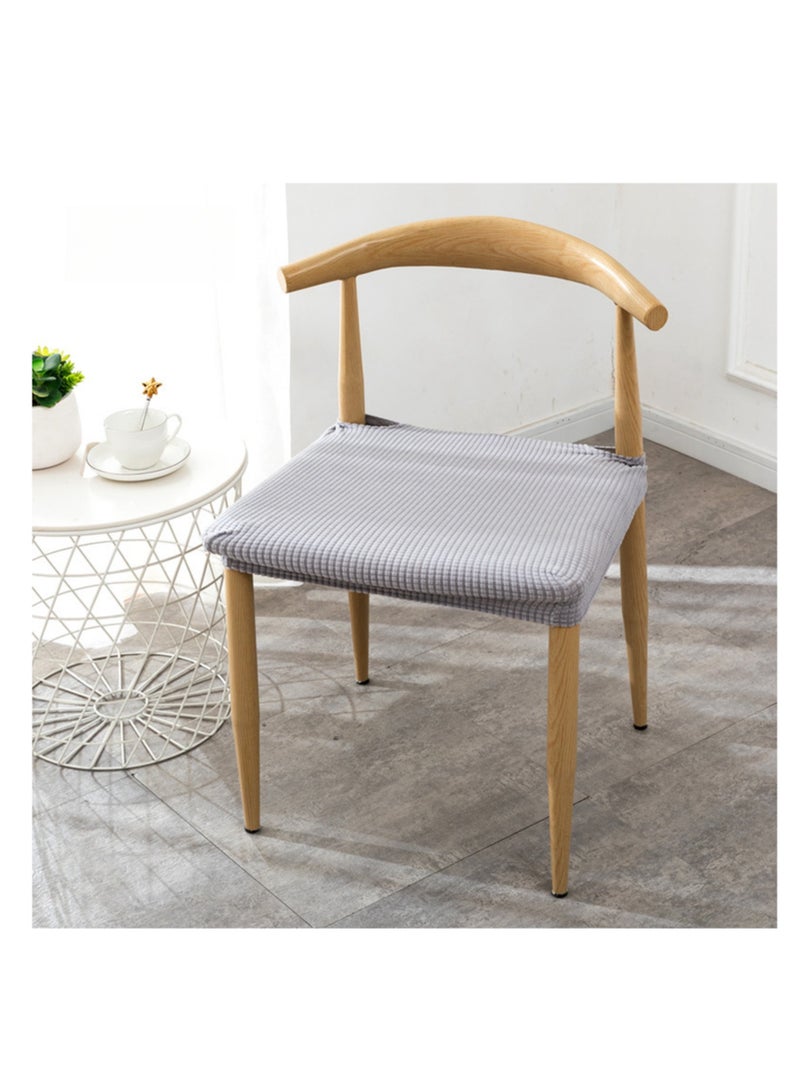 نوفولان مجموعة من 4 قطع من أغطية وسائد مقاعد الكراسي، غطاء كرسي منزلي مرن قابل للتمدد، غطاء كرسي طاولة طعام عالمي، غطاء كرسي دوار للمكتب، غطاء وسادة مرن قابل للتمدد (رمادي فاتح) - Image 1