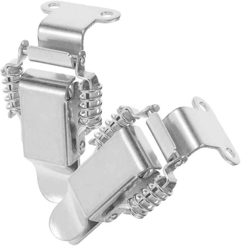 مشبك مزلاج من الفولاذ المقاوم للصدأ بنابض محمل، مقاس 7.6 × 4.6 × 1.6 سم، للخزائن وصناديق الأدوات وصناديق المجوهرات - Image 1