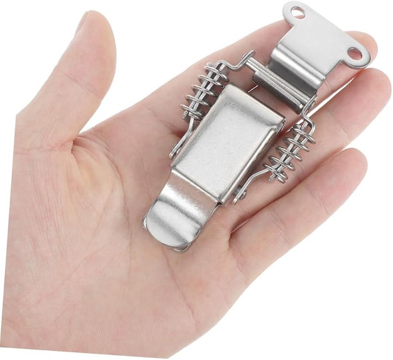 مشبك مزلاج من الفولاذ المقاوم للصدأ بنابض محمل، مقاس 7.6 × 4.6 × 1.6 سم، للخزائن وصناديق الأدوات وصناديق المجوهرات - Image 5