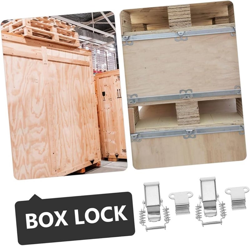 مشبك مزلاج من الفولاذ المقاوم للصدأ بنابض محمل، مقاس 7.6 × 4.6 × 1.6 سم، للخزائن وصناديق الأدوات وصناديق المجوهرات - Image 4