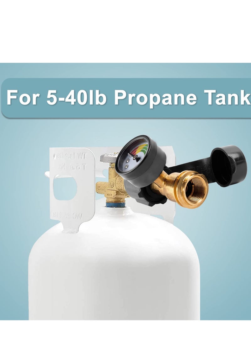 Generic - Propane Tank Gauge Level Indicator Leak Detector for 5lb-40lb Propane Tanks, Propane Gas Pressure Meter Universal for RV Camper, Cylinder, BBQ Gas Grill, Heater and More Appliances - Image 1