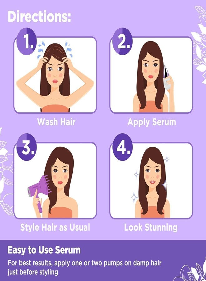 HerStyler Marula Oil Hair Serum - Anti Frizz Serum for Frizzy, Dry and Damaged Hair - Boosts Shine, Straightening - Address Flyaways, Split Ends - 2 Fl Oz (2 Pack) - Image 4