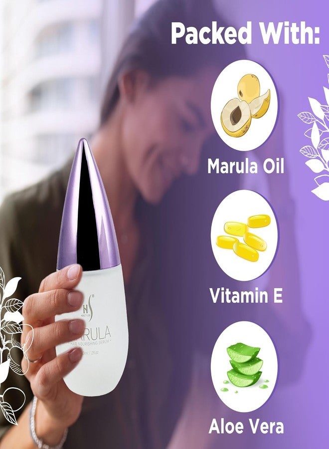 HerStyler Marula Oil Hair Serum - Anti Frizz Serum for Frizzy, Dry and Damaged Hair - Boosts Shine, Straightening - Address Flyaways, Split Ends - 2 Fl Oz (2 Pack) - Image 3