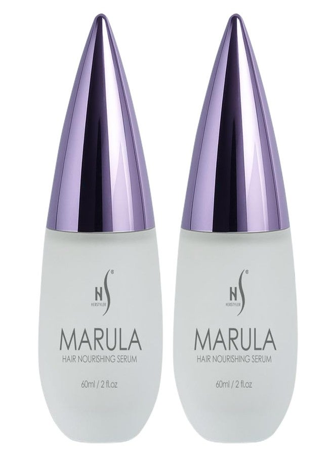 HerStyler Marula Oil Hair Serum - Anti Frizz Serum for Frizzy, Dry and Damaged Hair - Boosts Shine, Straightening - Address Flyaways, Split Ends - 2 Fl Oz (2 Pack) - Image 1