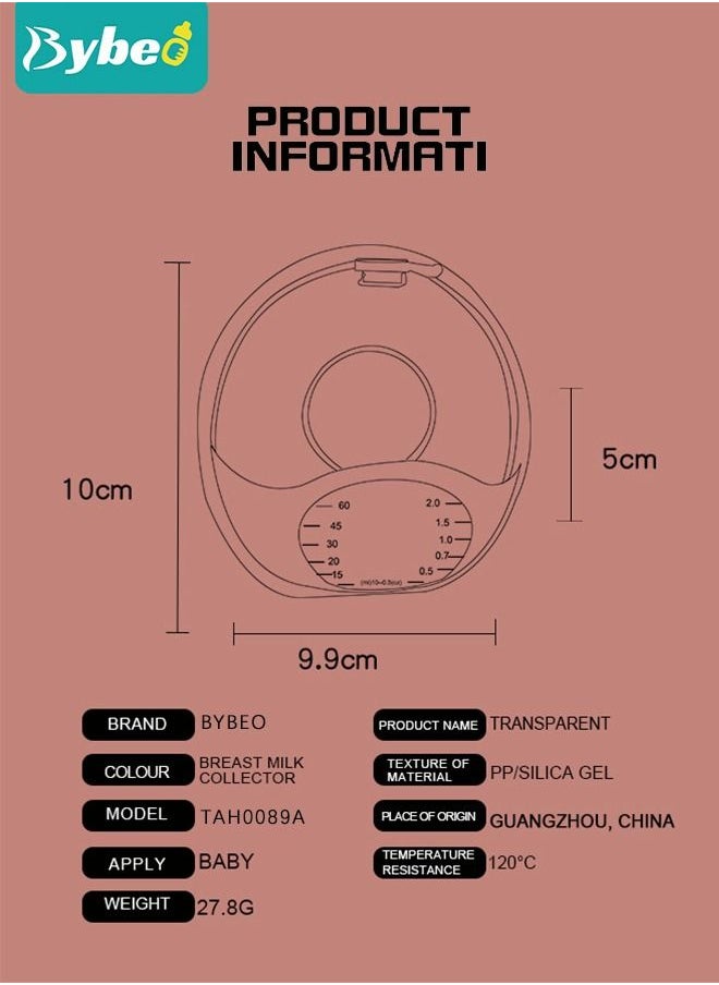 Bybeo - New Model Silicone Breast Shell & Milk Collection Catcher for Breastfeeding Relief (2 in 1) Protect Cracked, Sore, Engorged Nipples While Nursing or Pumping During The Day - Image 1
