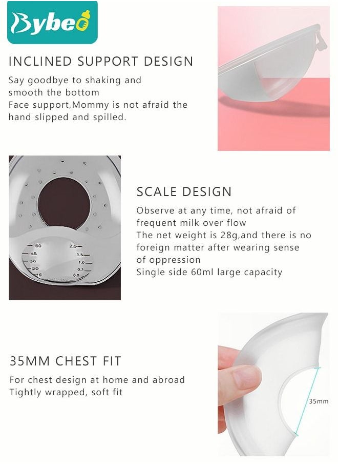 Bybeo - New Model Silicone Breast Shell & Milk Collection Catcher for Breastfeeding Relief (2 in 1) Protect Cracked, Sore, Engorged Nipples While Nursing or Pumping During The Day - Image 1