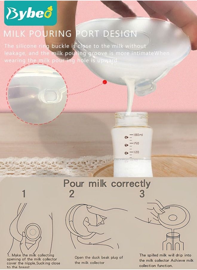 Bybeo - New Model Silicone Breast Shell & Milk Collection Catcher for Breastfeeding Relief (2 in 1) Protect Cracked, Sore, Engorged Nipples While Nursing or Pumping During The Day - Image 1
