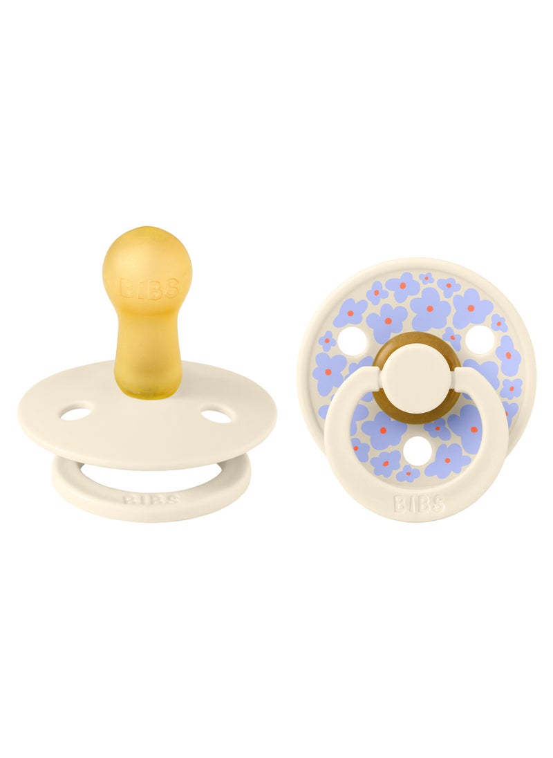 BIBS BIBS Pacifier Studio Colour Natural Latex Round Nipple Size 2 (6-18 months) PACK of 2 Jasmine Ivory Mix  - Image 2