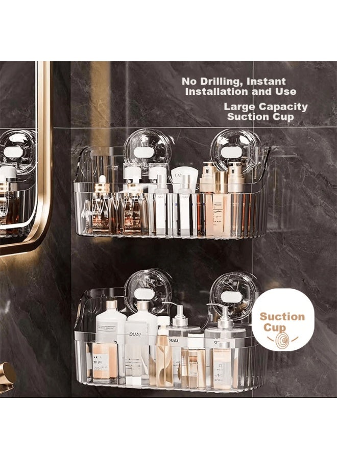Muya Suction Cup Storage Rack No Drilling Wall-mounted Bathroom Kitchen Cosmetic Organizer Box - Image 1