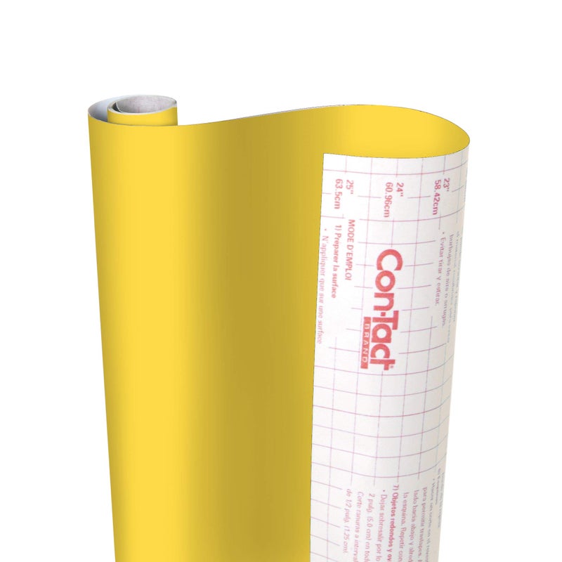 Con-Tact Brand Creative Covering, Self-Adhesive Shelf Liner, Multi-Purpose Vinyl Roll, Easy to Use and Apply, 18'' x 9', Dandelion Yellow - Image 3