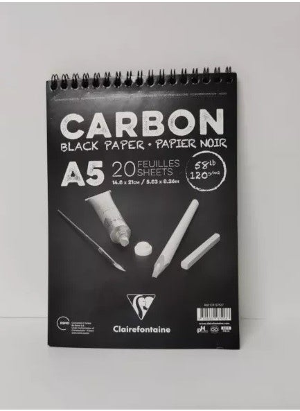Clairefontaine A5 Carbon Black Paper Sketchbook 14.8 x 21 cm  - Image 2