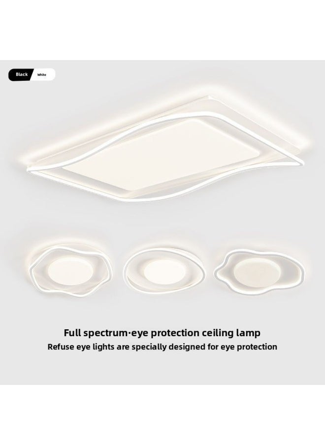 Generic - Full Spectrum Eye Protection Living Room Main Lamp Simple Atmosphere Minimalist Headlight Zhongshan Lamp Ceiling Lamp Voice-activated Type-Specifications:All White Model-full Spectrum Ra*/.97-Power:90*60cm Stepless Remote Control (area 15-25 Square Meters) - Image 1