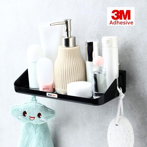 SF - Stick Fast Self-Adhesive Bathroom Shelf - Designer Tray with 3M Sticker for Wall Mount -Multipurpose Kitchen & Bathroom Storage Organizer Tray Rack (SF-Designer-Tray2) ABS - Image 2