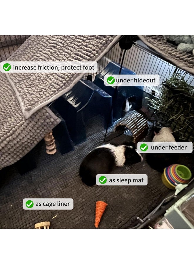 Oncpcare 4 Pcs Guinea Pig Cage Liner, Bunny Washable Mats Rug Guinea Pig Fleece Bedding Reusable Rabbit Liner Small Animal Sleeping Bed for Bunny Ferret Rat Chinchilla - Image 4
