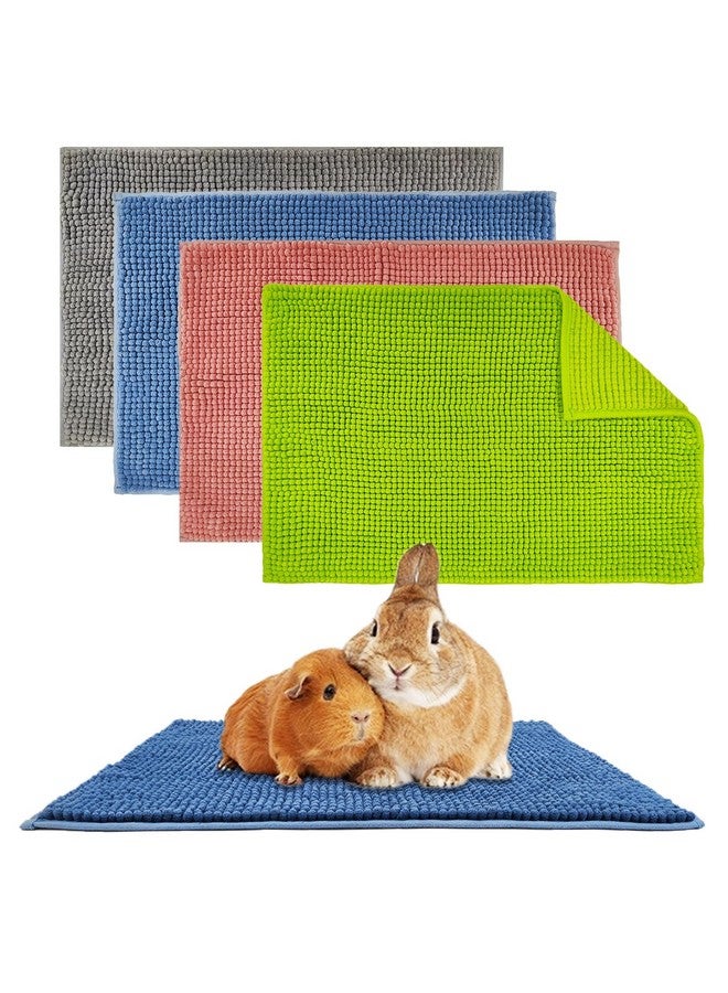 Oncpcare 4 Pcs Guinea Pig Cage Liner, Bunny Washable Mats Rug Guinea Pig Fleece Bedding Reusable Rabbit Liner Small Animal Sleeping Bed for Bunny Ferret Rat Chinchilla - Image 1