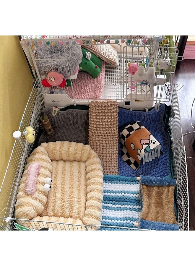Oncpcare 4 Pcs Guinea Pig Cage Liner, Bunny Washable Mats Rug Guinea Pig Fleece Bedding Reusable Rabbit Liner Small Animal Sleeping Bed for Bunny Ferret Rat Chinchilla - Image 5