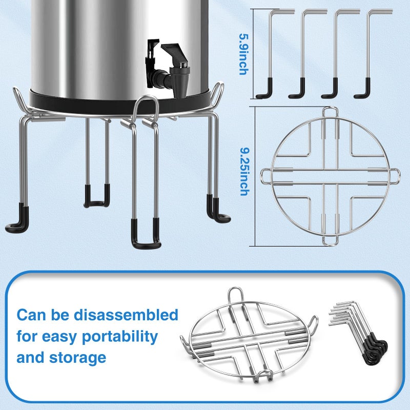 LUFFYLIVE Gravity-Fed Water Filter System Stand, Detachable Stainless Steel Stand Compatible with Berkey Water Filter System Countertop, 9.25" Diameter by 5.9" Tall - Image 4