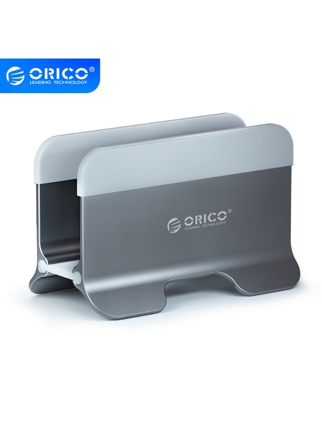 Orico Auto-adjustment Gravity locking design.Aluminum Vertical Laptop Holder, Stand Dual Desktop Stand for All Tablet/iPad MacBook/Surface/Samsung/HP/Dell/Chrome Book GREY - Image 1