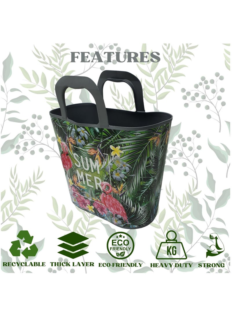 Outuo Reusable Grocery Bags - Heavy Duty Reusable Shopping Bags - Flat Bottom & Stay Open - Large Bags with Handles & Durable Bottom - Image 3
