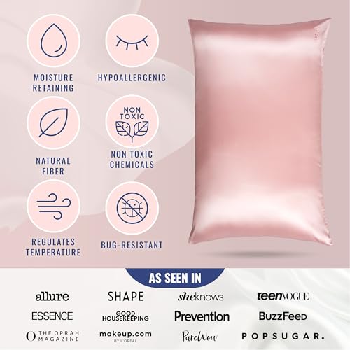 Blissy Silk Pillowcase - 100% Pure Mulberry Silk - 22 Momme 6A High-Grade Fibers - Silk Pillow Cover for Hair & Skin - Regular, Queen & King (Pink, Queen) - Image 4