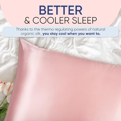 Blissy Silk Pillowcase - 100% Pure Mulberry Silk - 22 Momme 6A High-Grade Fibers - Silk Pillow Cover for Hair & Skin - Regular, Queen & King (Pink, Queen) - Image 5