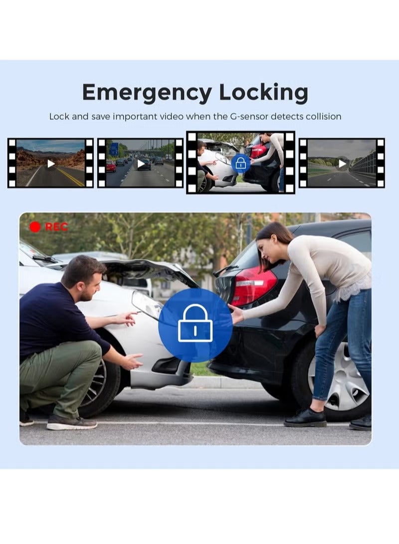 Milatech UHD 4K car dash cam front and rear dual lens front 3840*2160P rear lens built-in WiFi G sensor with GPS car DVR recorder - Image 5