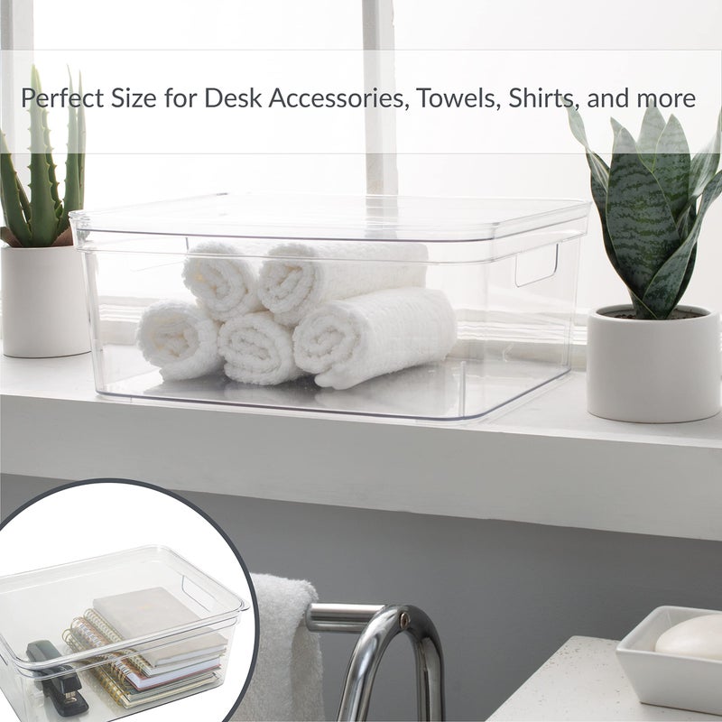 Simplify Medium, Super Clear Lidded Storage Bin - Image 3