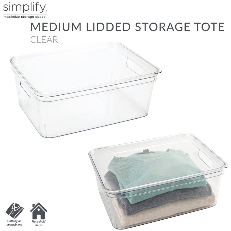 Simplify Medium, Super Clear Lidded Storage Bin - Image 2