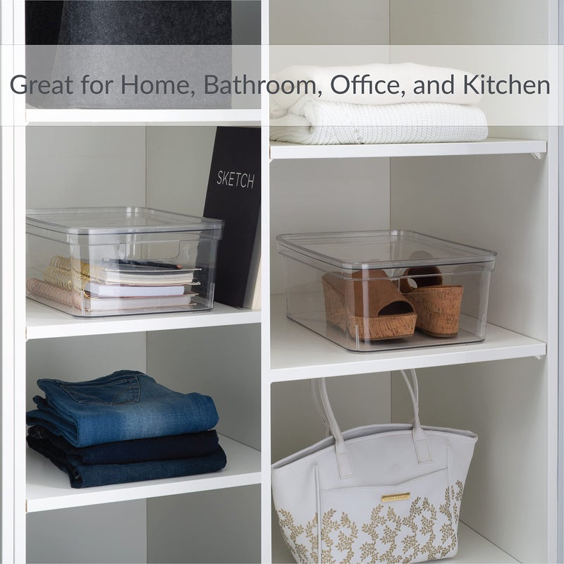 Simplify Medium, Super Clear Lidded Storage Bin - Image 4